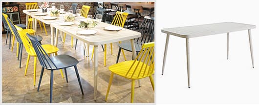 Waterproof Aluminium Patio Balcony Outdoor Garden Table 714DT-ALU-SQ75&RE12075