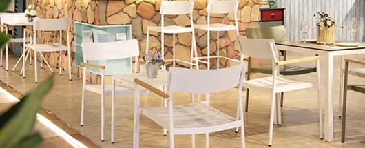 Luxury Nordic Stacking Restaurant Bistro Bar Indoor Patio Garden Chair Set 836MS-H45&H75-ALUW