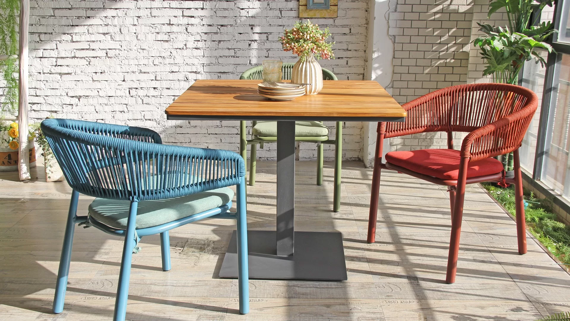 Aluminum Leg Wood Top Commercial Outdoor Restaurant Square Table 811DT-ALUSTW-SQ90 Aluminum Leg Wood Top Commercial Outdoor Restaurant Square Table 811DT-ALUSTW-SQ90