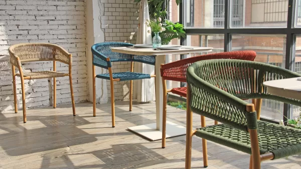 Restaurant Cafe Hotel Wicker Rattan Rope Armchair For Outside 814MS-H45-ALU-RO