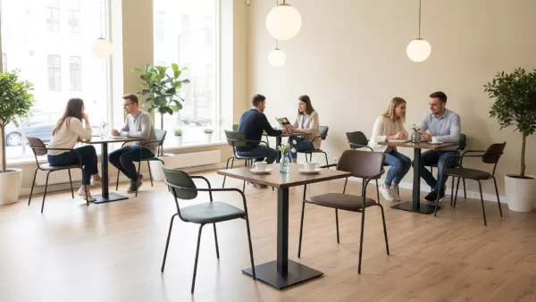 Europe Style Metal Frame Upholstered Chairs And Table Set For Hotel Restaurant