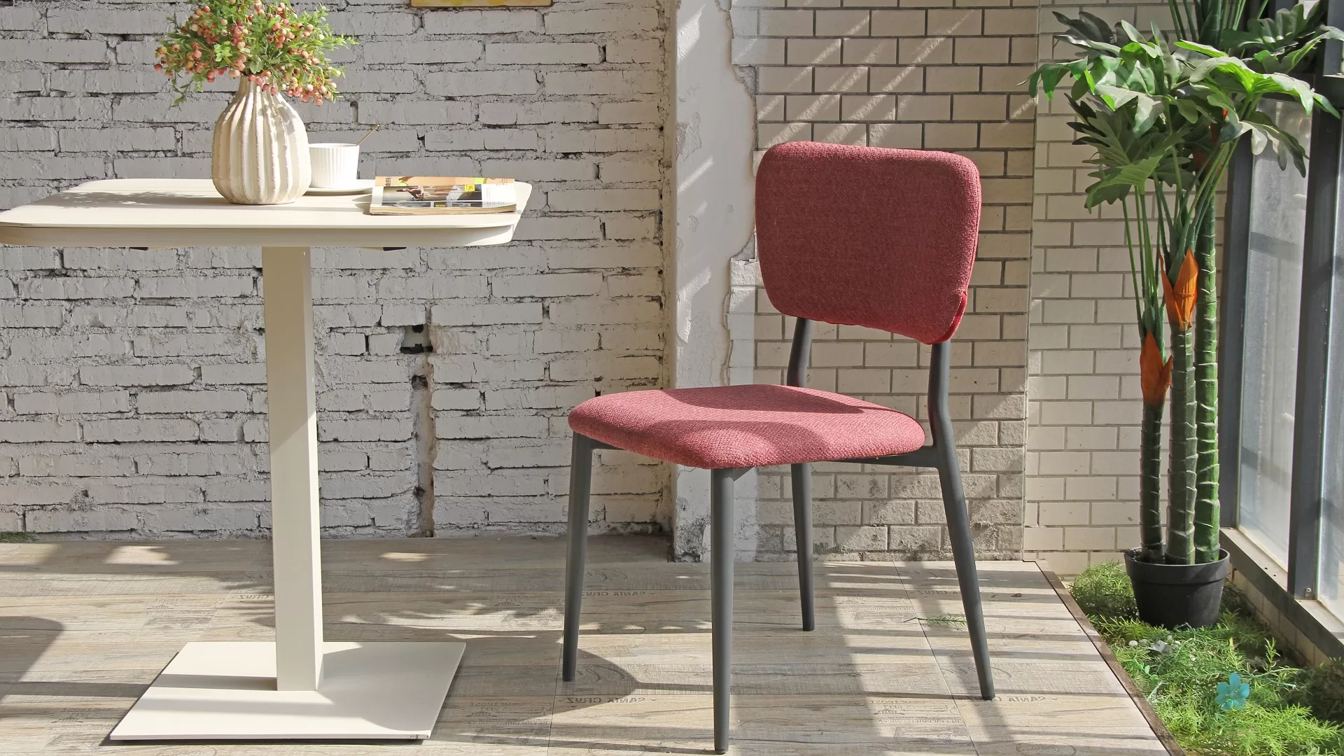 Modern Stainless Steel Frame Waterproof Fabric Upholstered Chair For Restaurant 867S-H45-SSFA